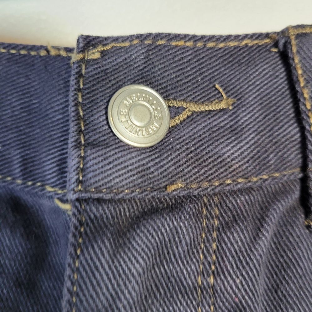 Brandy Melville High waisted Button Fly Dark Wash Cutoff Denim Shorts Size 27 - Picture 2 of 13